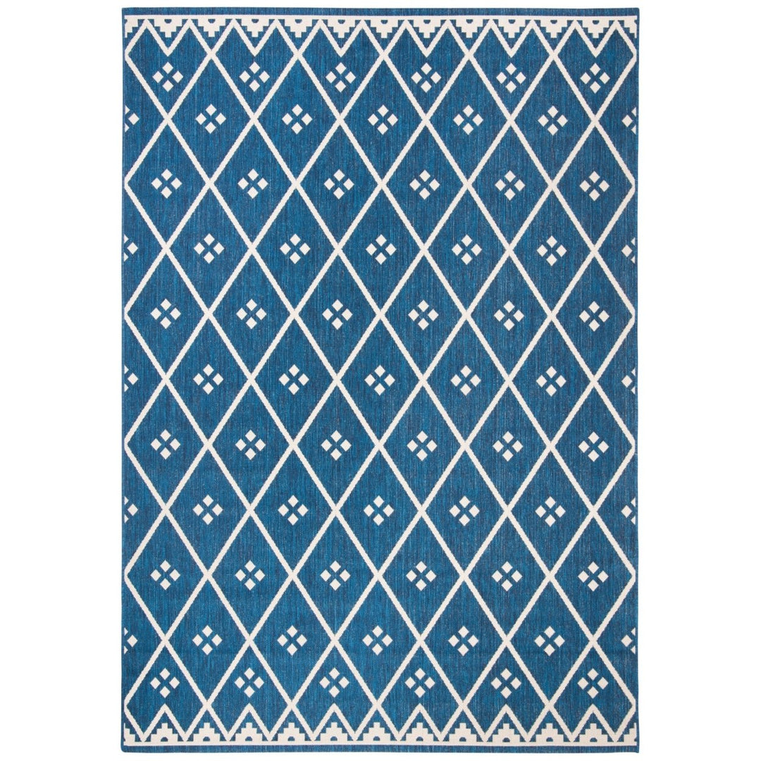 SAFAVIEH Outdoor CY6303-258 Courtyard Navy / Light Beige Rug Image 1