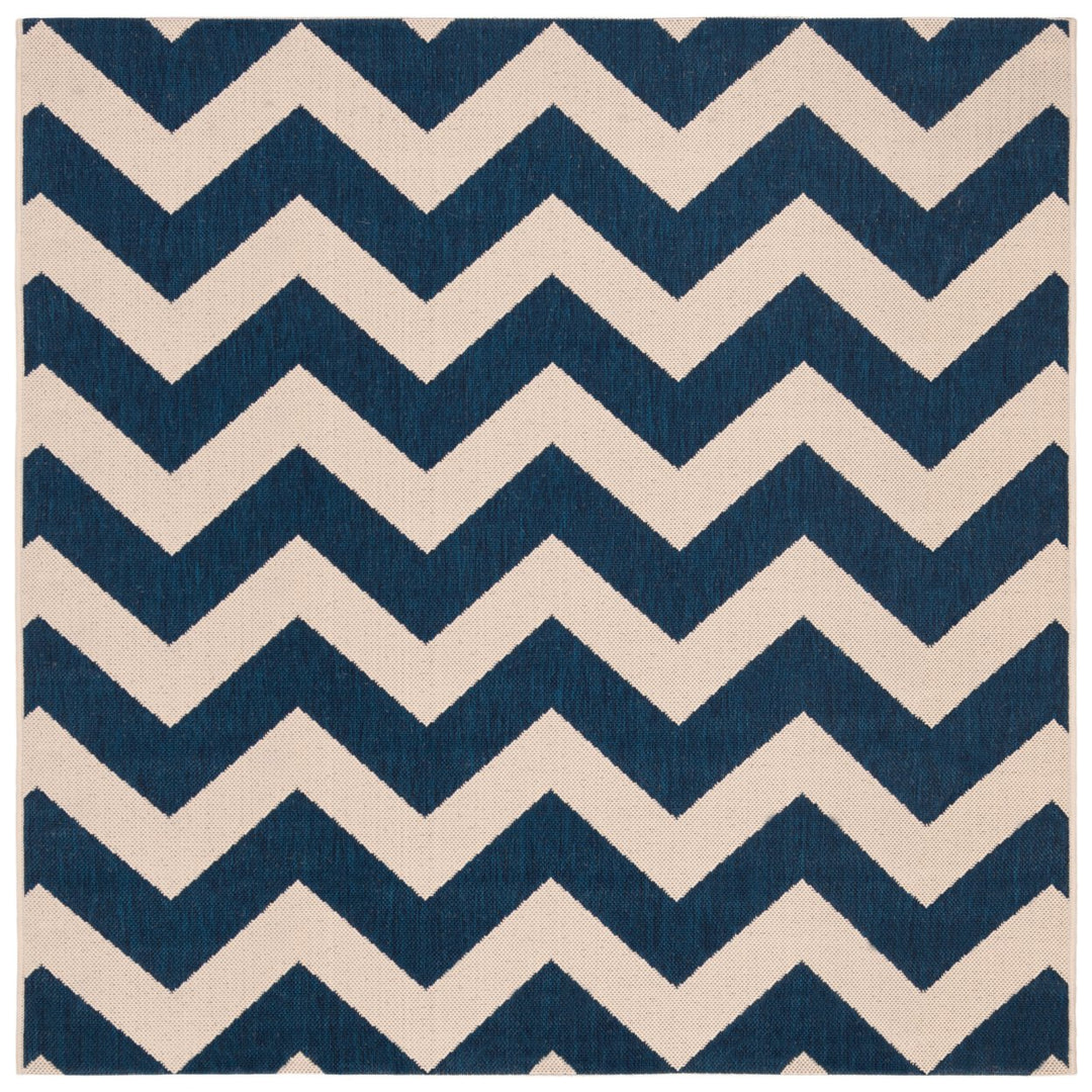 SAFAVIEH Indoor Outdoor CY6244-268 Courtyard Navy / Beige Rug Image 5