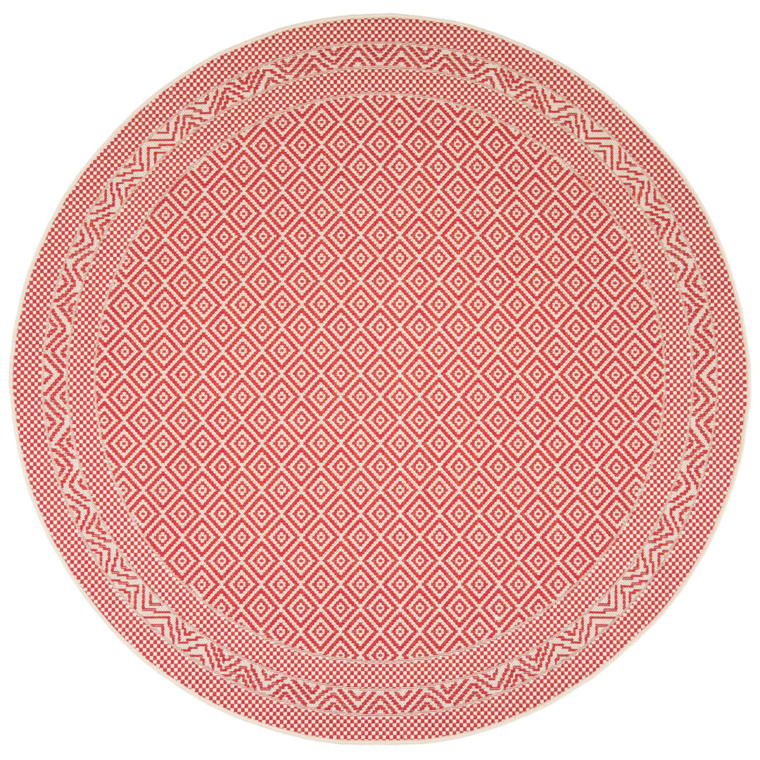 SAFAVIEH Outdoor CY6236-23812 Courtyard Beige / Red Rug Image 1