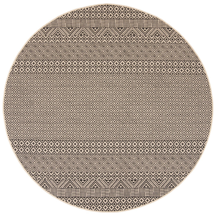 SAFAVIEH Outdoor CY6235-25612 Courtyard Beige / Black Rug Image 1