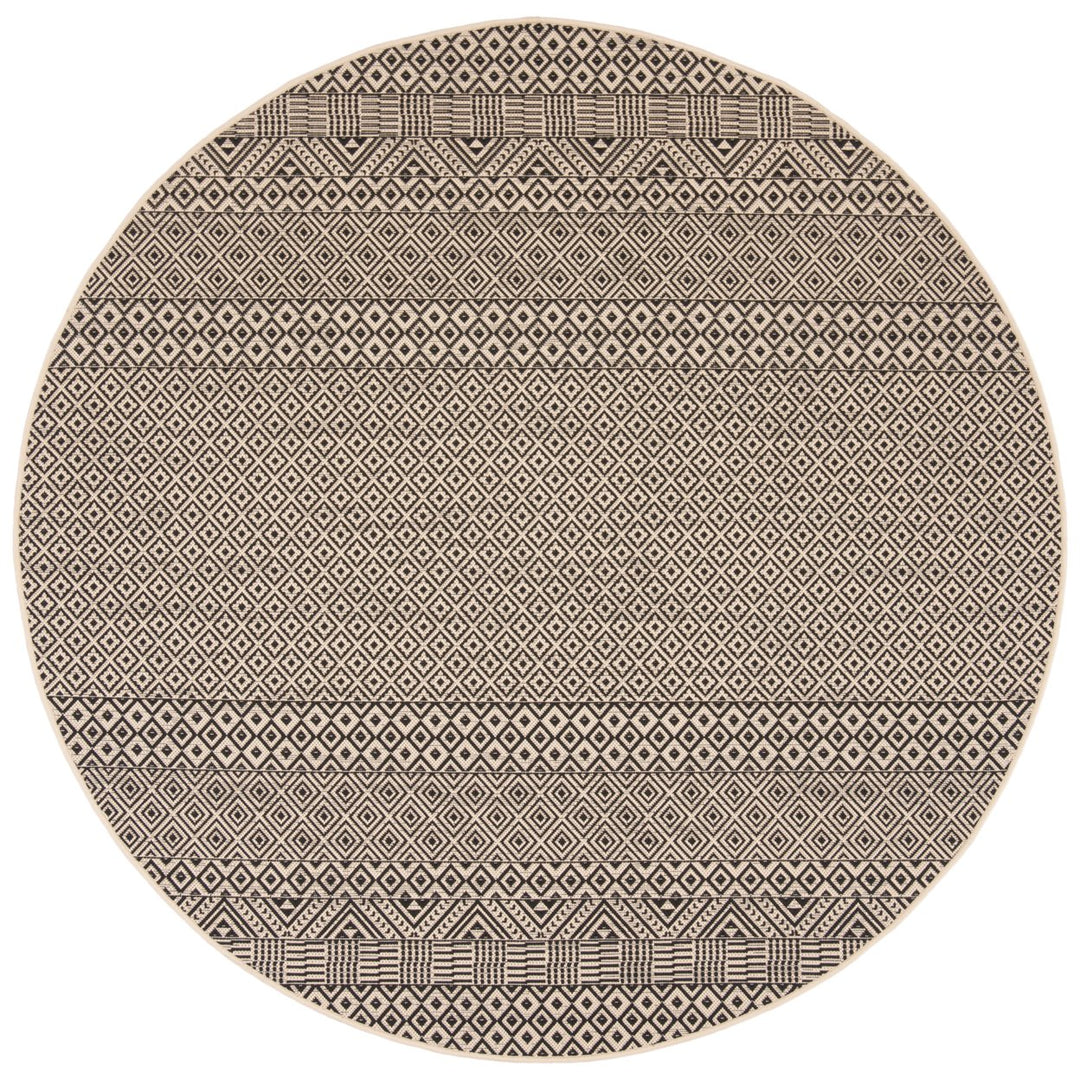 SAFAVIEH Outdoor CY6235-25612 Courtyard Beige / Black Rug Image 1