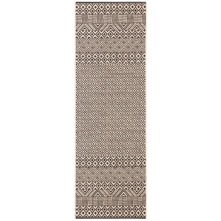 SAFAVIEH Outdoor CY6235-25612 Courtyard Beige / Black Rug Image 1