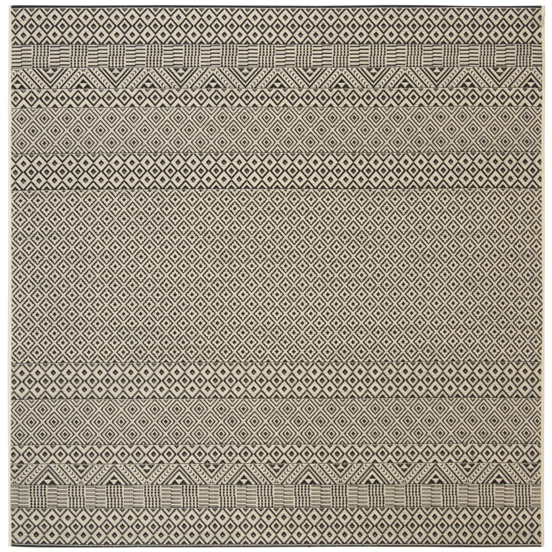 SAFAVIEH Outdoor CY6235-25612 Courtyard Beige / Black Rug Image 1