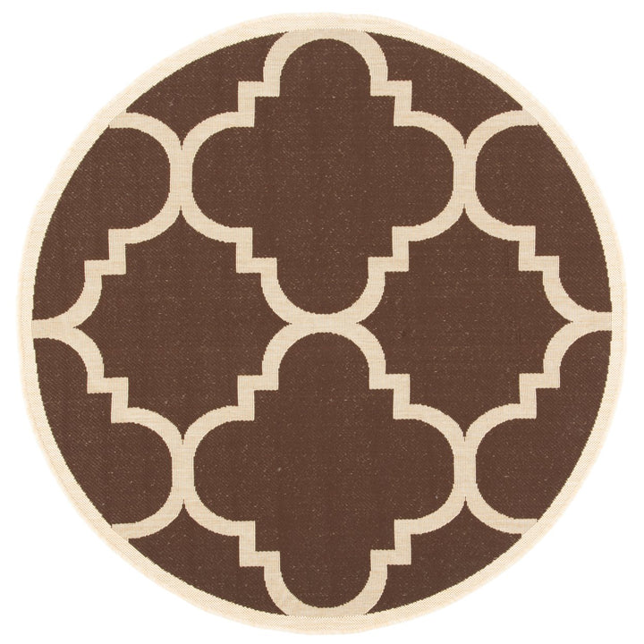 SAFAVIEH Outdoor CY6243-204 Courtyard Collection Dark Brown Rug Image 1