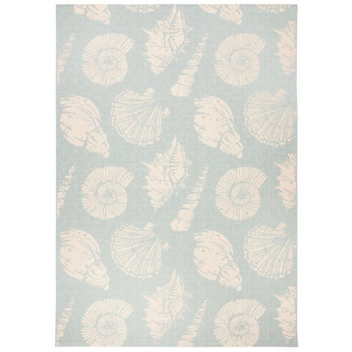 SAFAVIEH Outdoor CY6239-21321 Courtyard Aqua / Beige Rug Image 1