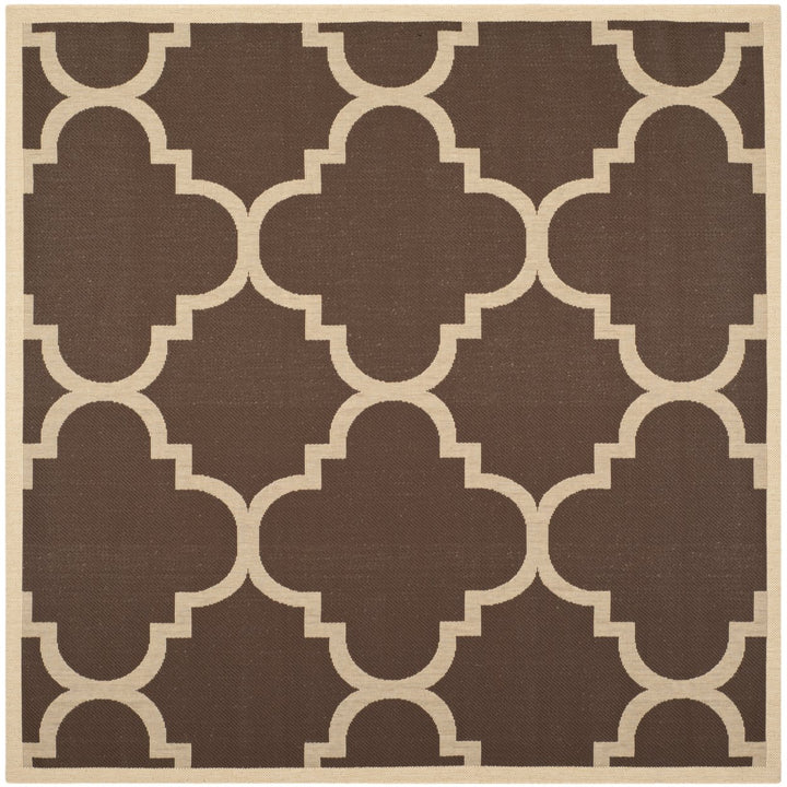 SAFAVIEH Outdoor CY6243-204 Courtyard Collection Dark Brown Rug Image 1