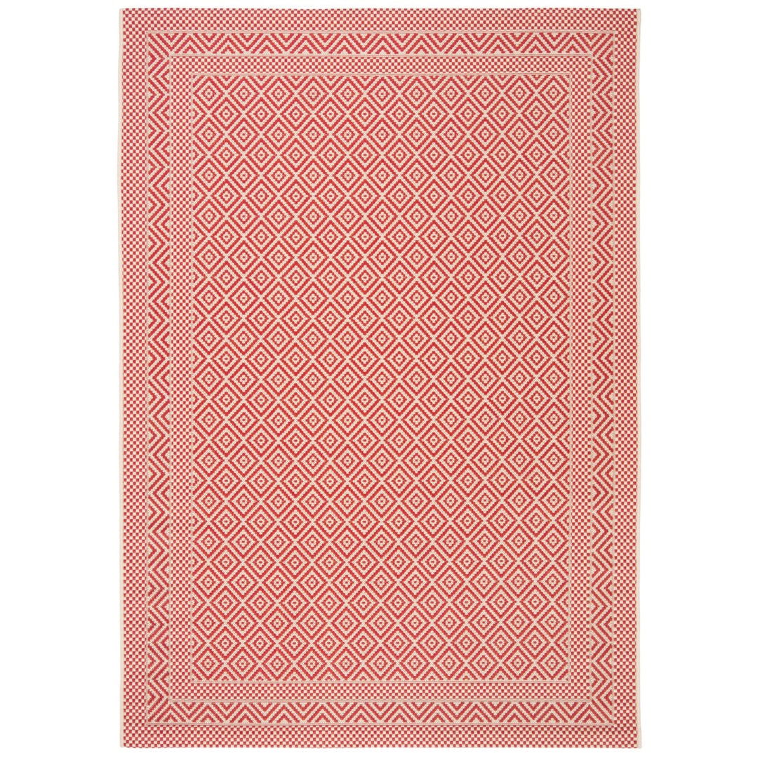 SAFAVIEH Outdoor CY6236-23812 Courtyard Beige / Red Rug Image 1