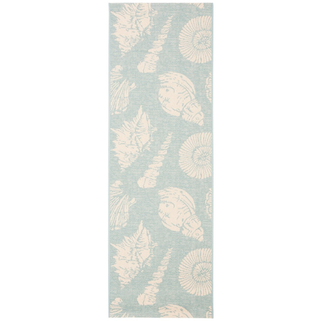 SAFAVIEH Outdoor CY6239-21321 Courtyard Aqua / Beige Rug Image 1