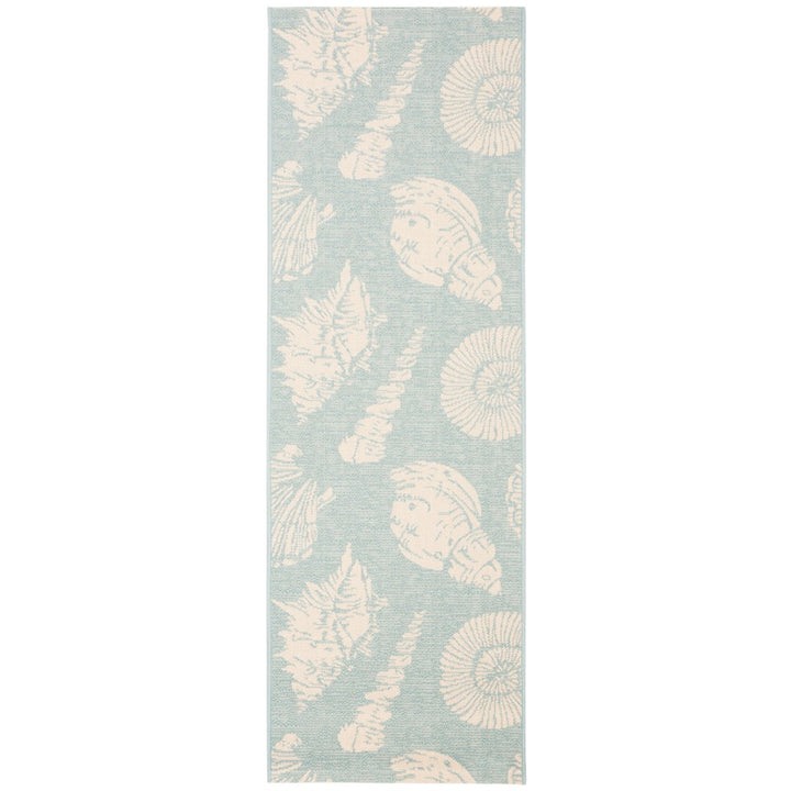 SAFAVIEH Outdoor CY6239-21321 Courtyard Aqua / Beige Rug Image 1