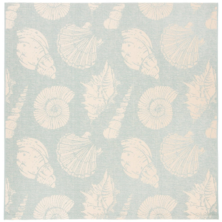 SAFAVIEH Outdoor CY6239-21321 Courtyard Aqua / Beige Rug Image 1