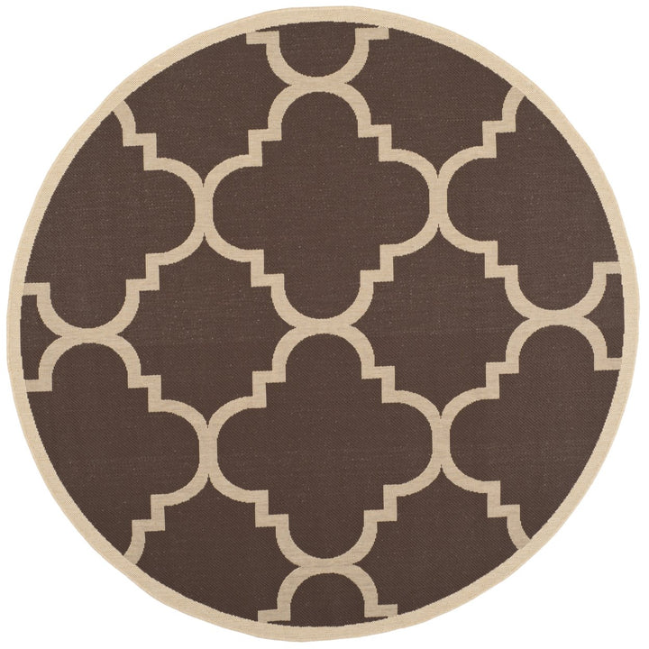 SAFAVIEH Outdoor CY6243-204 Courtyard Collection Dark Brown Rug Image 1