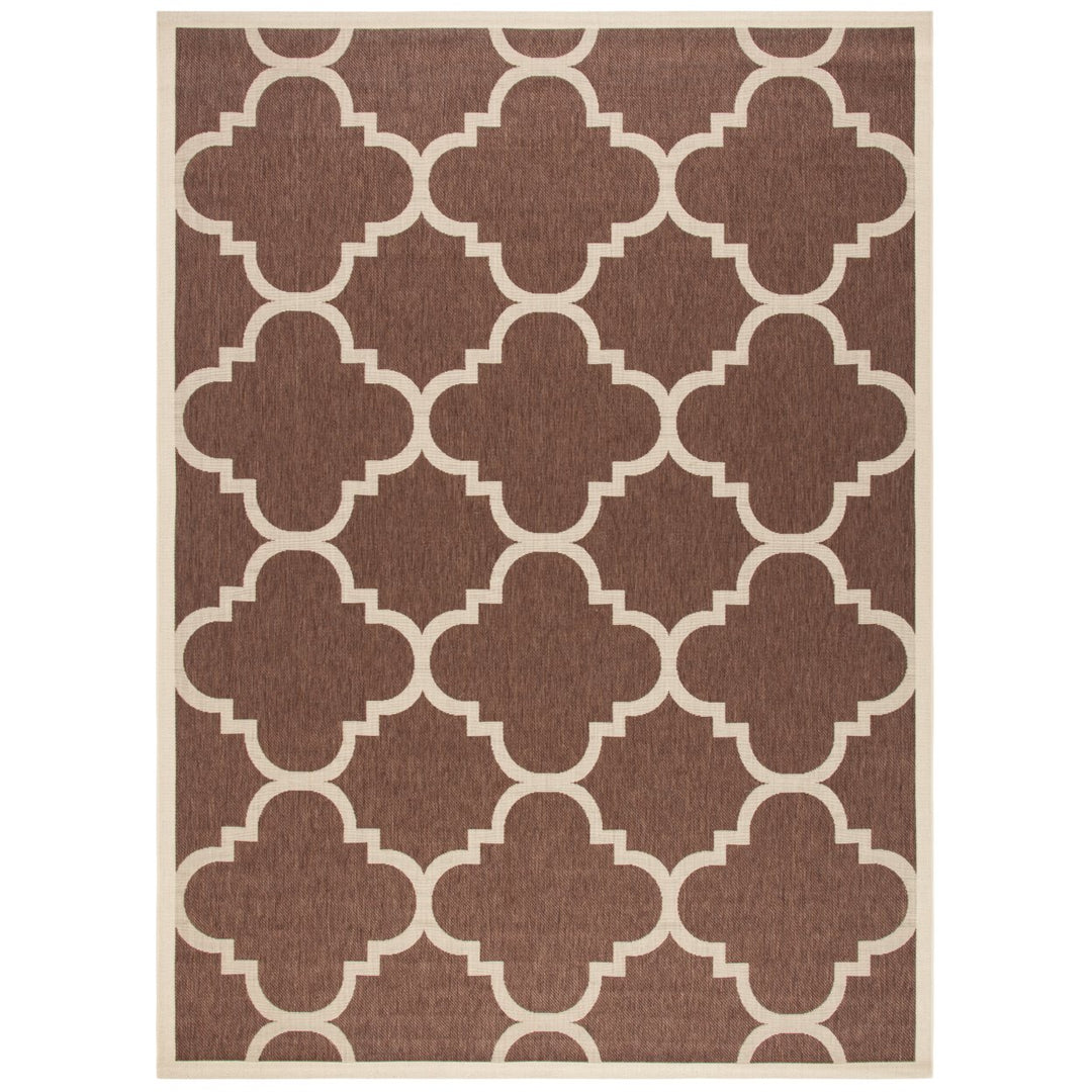 SAFAVIEH Outdoor CY6243-204 Courtyard Collection Dark Brown Rug Image 1