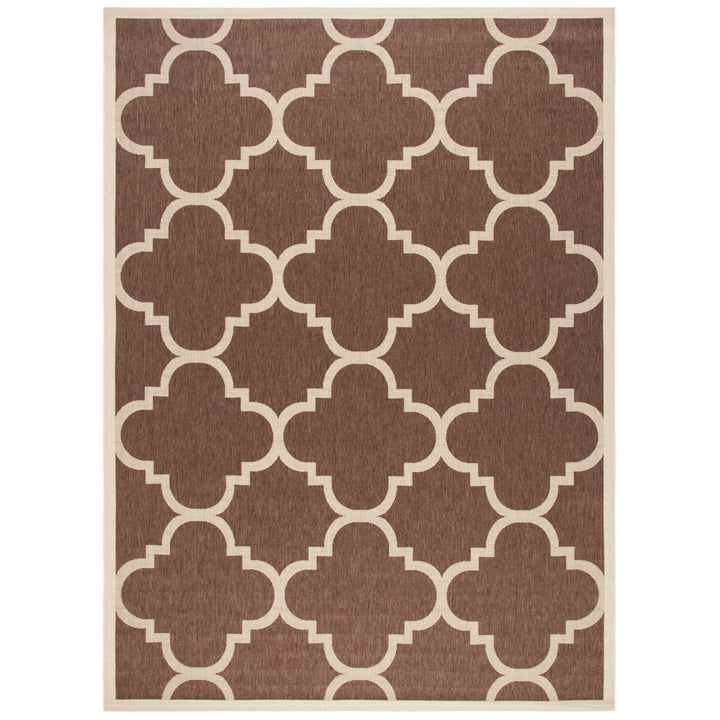 SAFAVIEH Outdoor CY6243-204 Courtyard Collection Dark Brown Rug Image 1