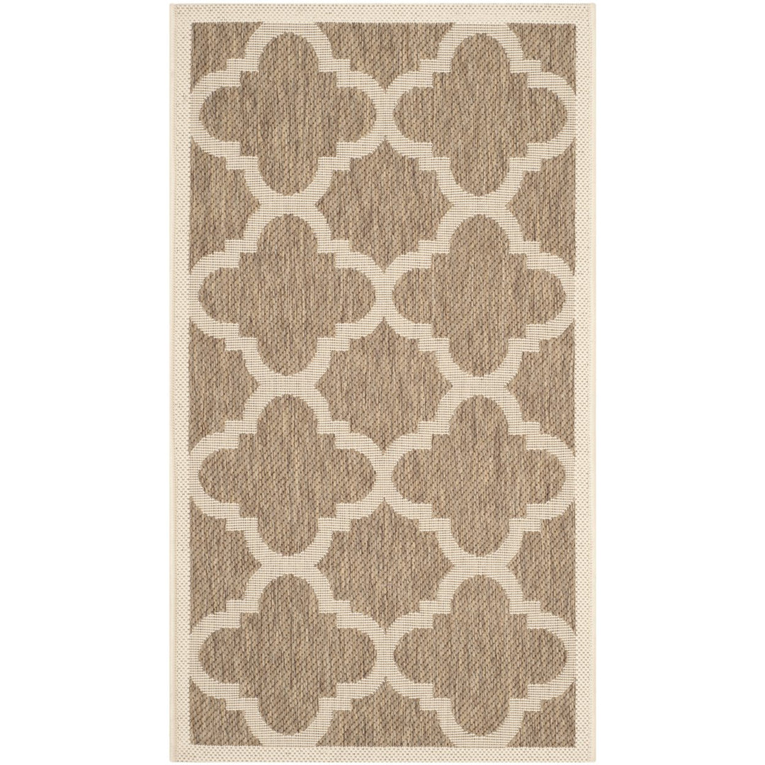 SAFAVIEH Outdoor CY6243-242 Courtyard Collection Brown Rug Image 1
