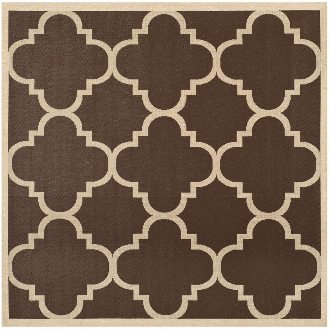 SAFAVIEH Outdoor CY6243-204 Courtyard Collection Dark Brown Rug Image 1