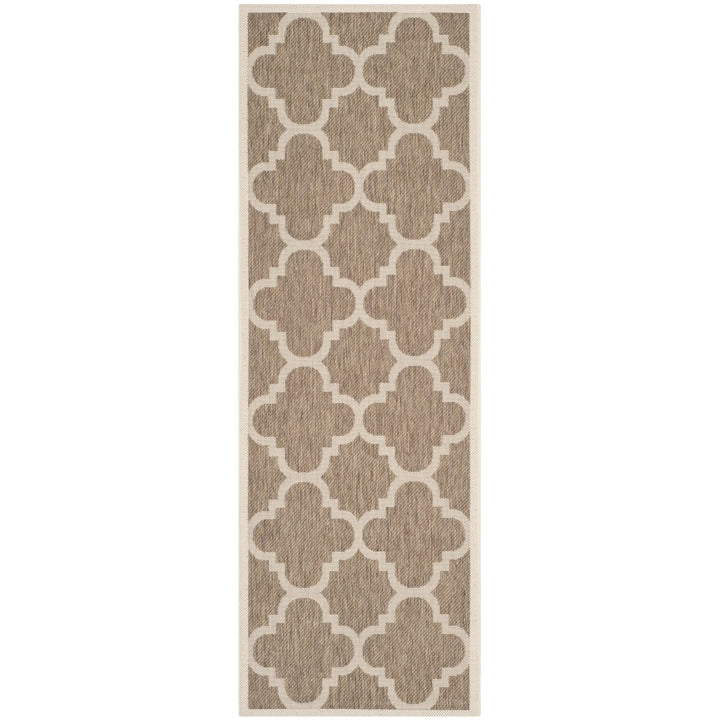 SAFAVIEH Outdoor CY6243-242 Courtyard Collection Brown Rug Image 1