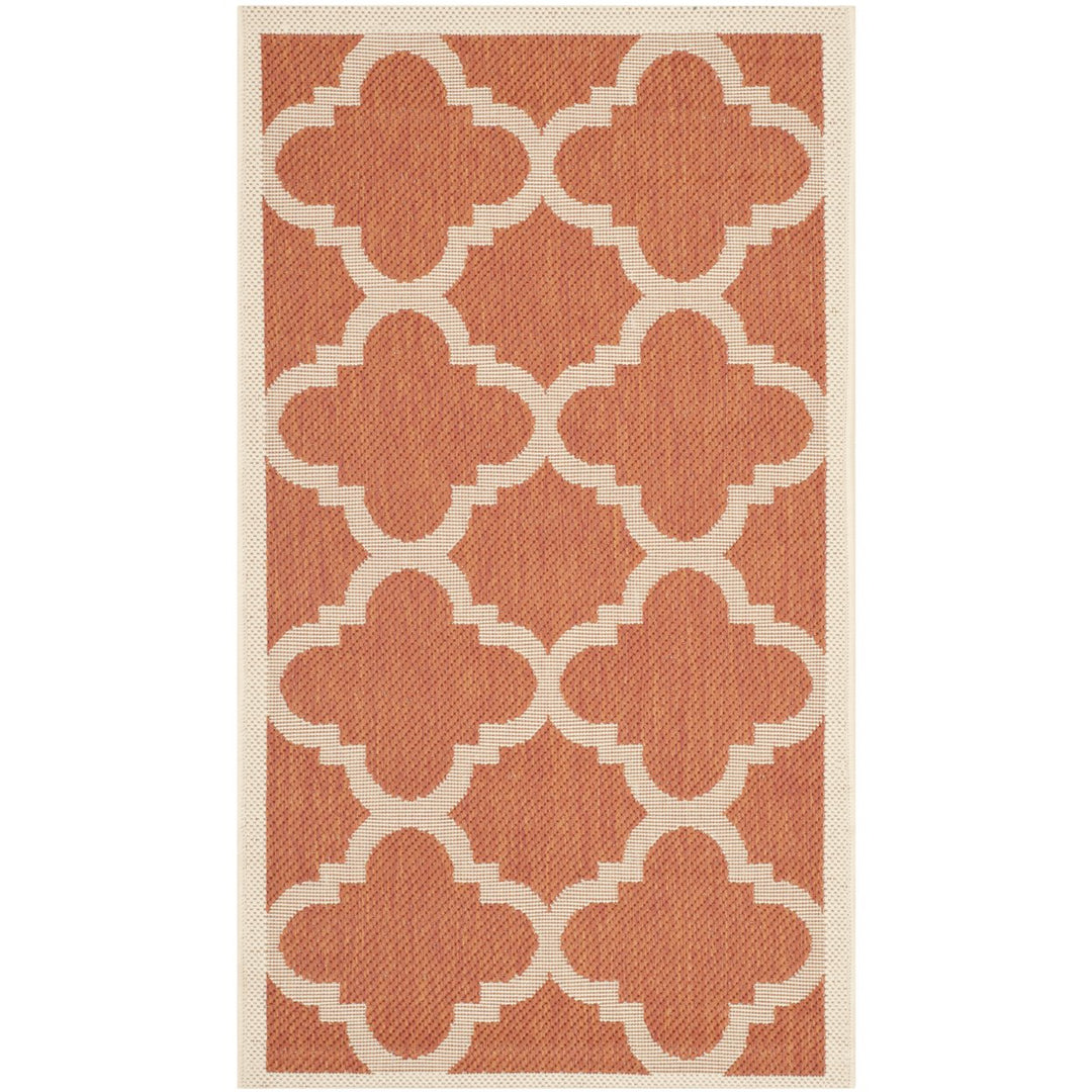 SAFAVIEH Outdoor CY6243-241 Courtyard Collection Terracotta Rug Image 2