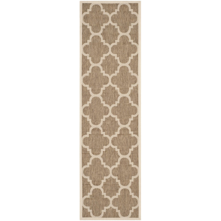 SAFAVIEH Outdoor CY6243-242 Courtyard Collection Brown Rug Image 1