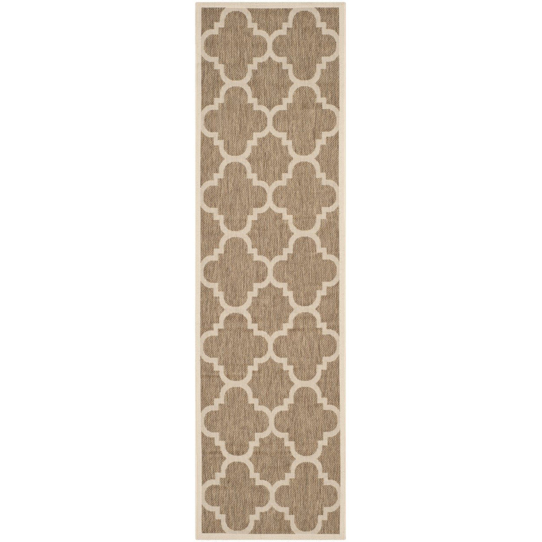 SAFAVIEH Outdoor CY6243-242 Courtyard Collection Brown Rug Image 1