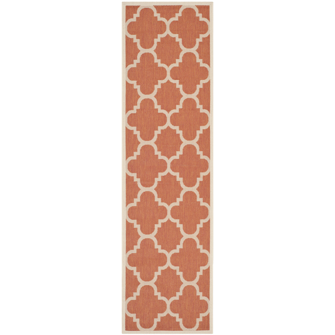 SAFAVIEH Outdoor CY6243-241 Courtyard Collection Terracotta Rug Image 3