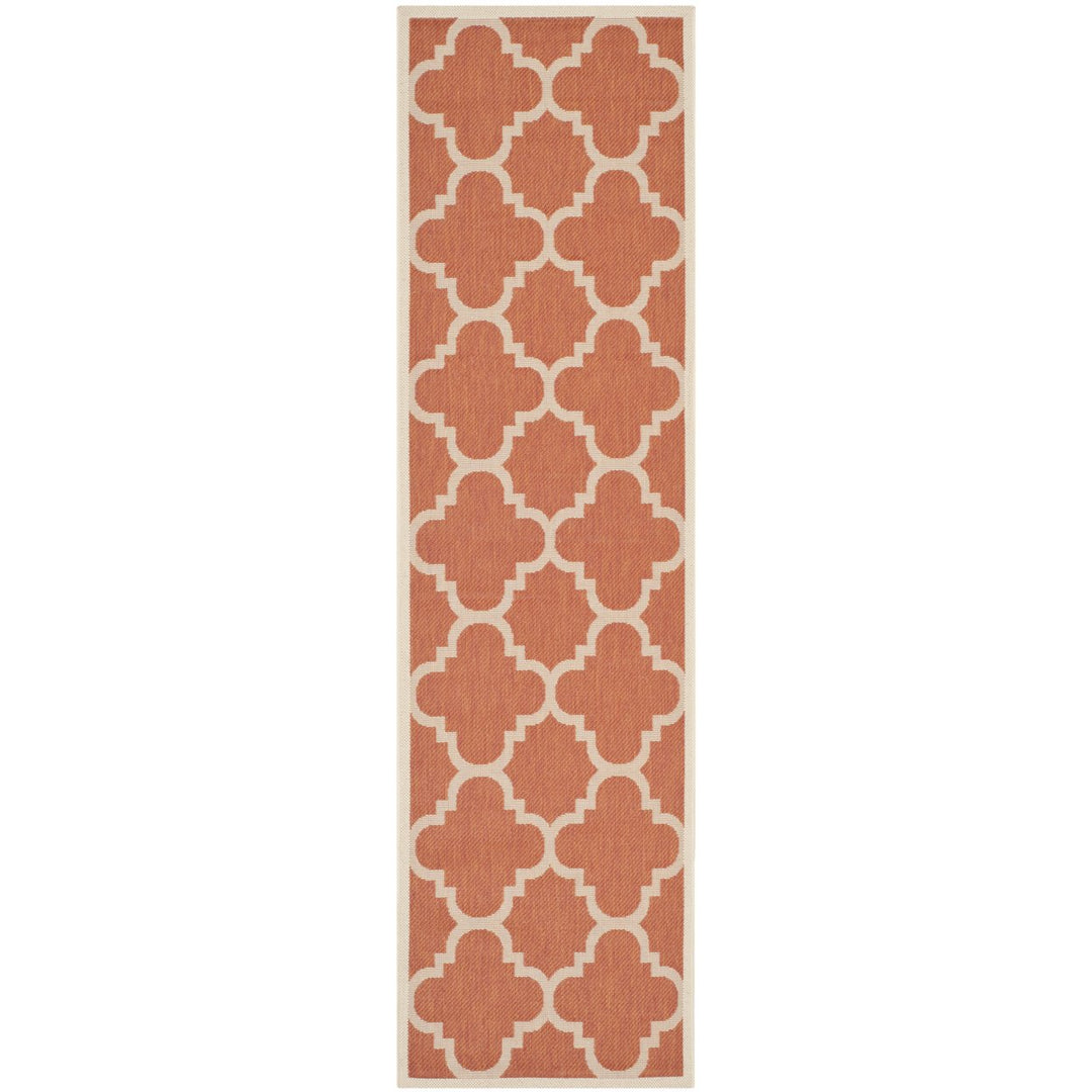 SAFAVIEH Outdoor CY6243-241 Courtyard Collection Terracotta Rug Image 1