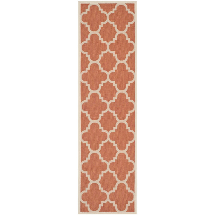 SAFAVIEH Outdoor CY6243-241 Courtyard Collection Terracotta Rug Image 1