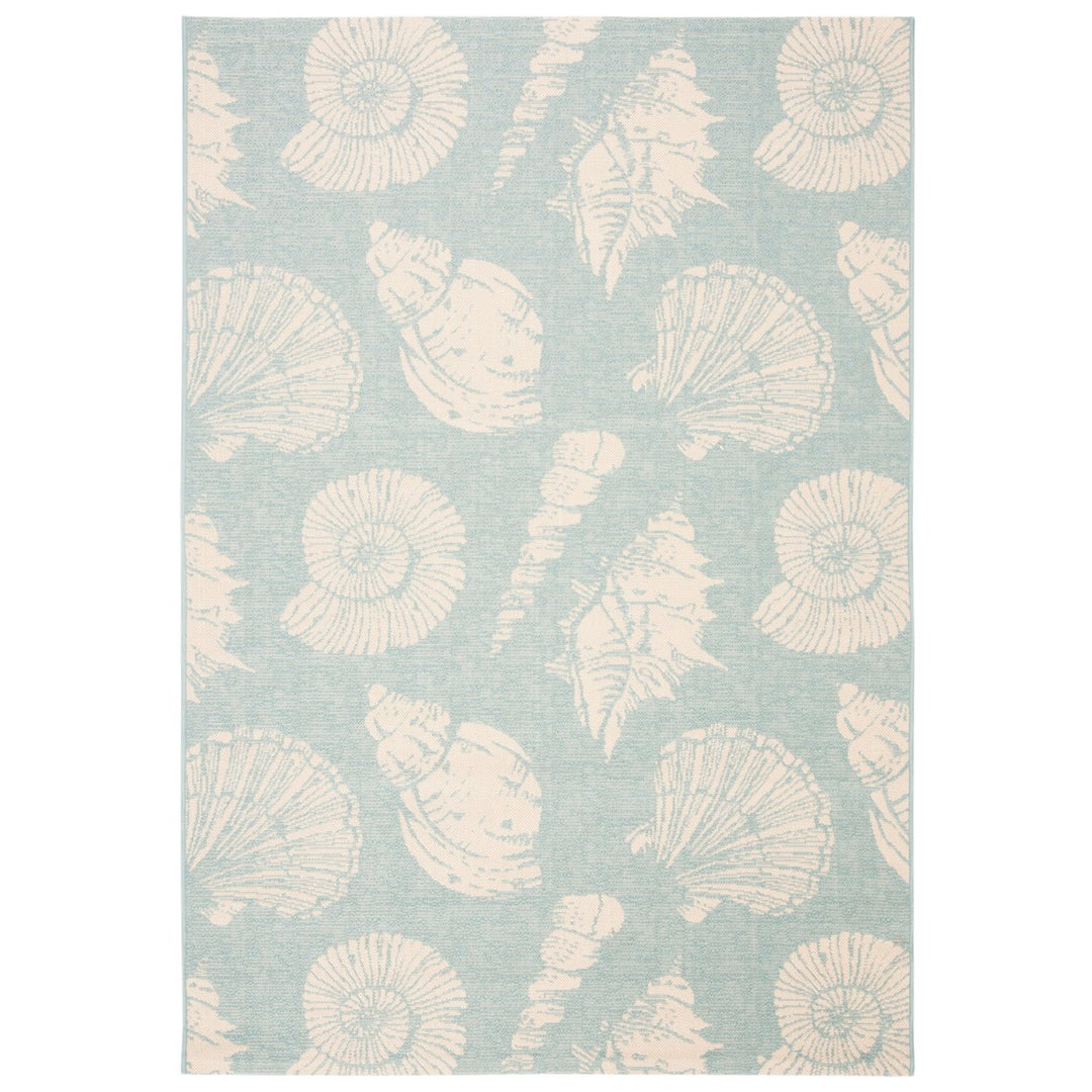 SAFAVIEH Outdoor CY6239-21321 Courtyard Aqua / Beige Rug Image 1