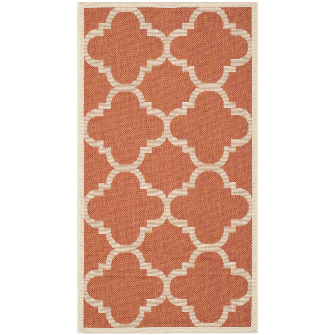 SAFAVIEH Outdoor CY6243-241 Courtyard Collection Terracotta Rug Image 4