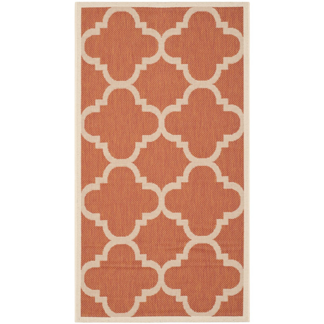 SAFAVIEH Outdoor CY6243-241 Courtyard Collection Terracotta Rug Image 1