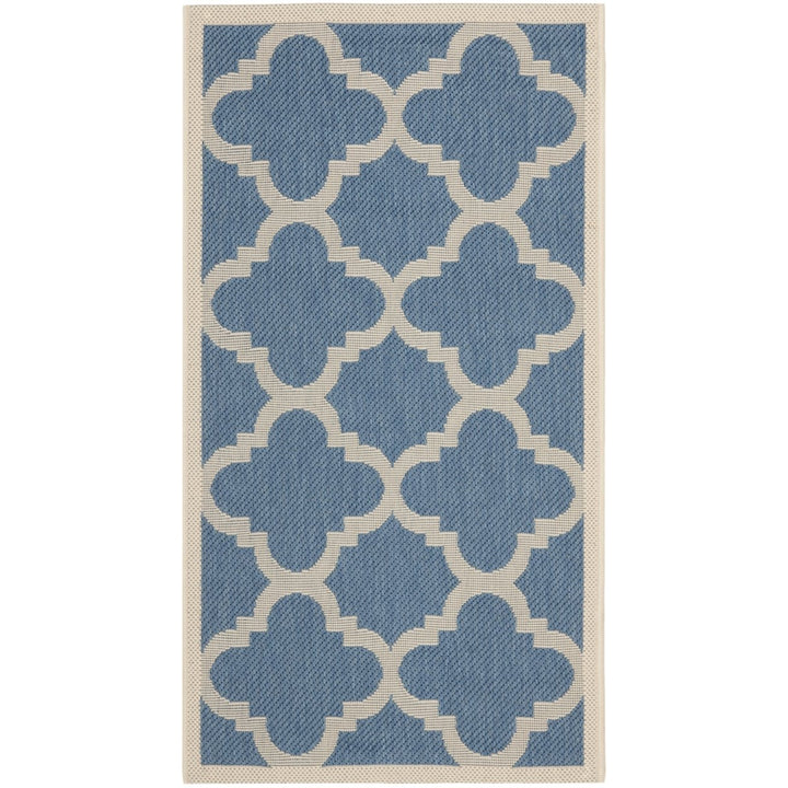 SAFAVIEH Indoor Outdoor CY6243-243 Courtyard Blue / Beige Rug Image 1