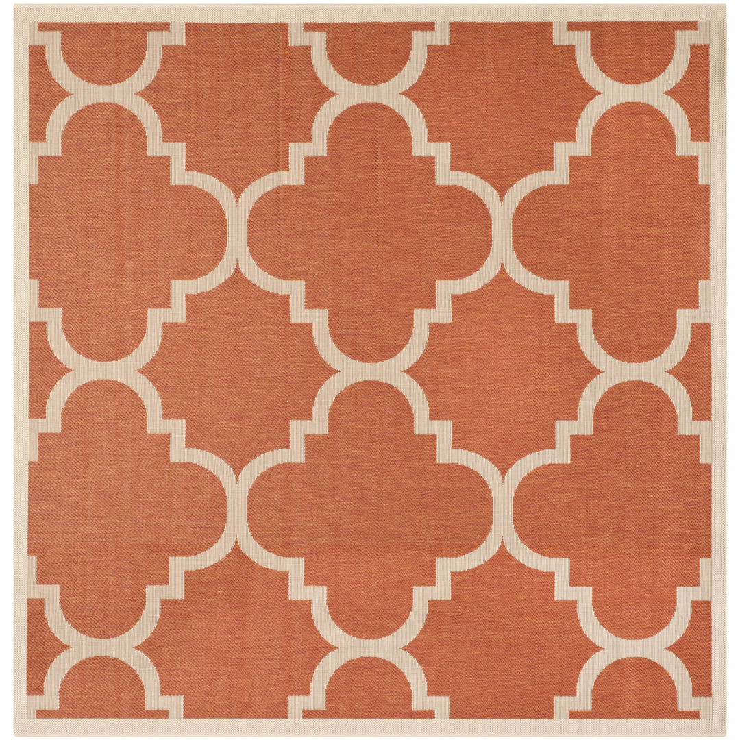 SAFAVIEH Outdoor CY6243-241 Courtyard Collection Terracotta Rug Image 6