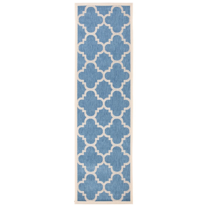 SAFAVIEH Indoor Outdoor CY6243-243 Courtyard Blue / Beige Rug Image 1