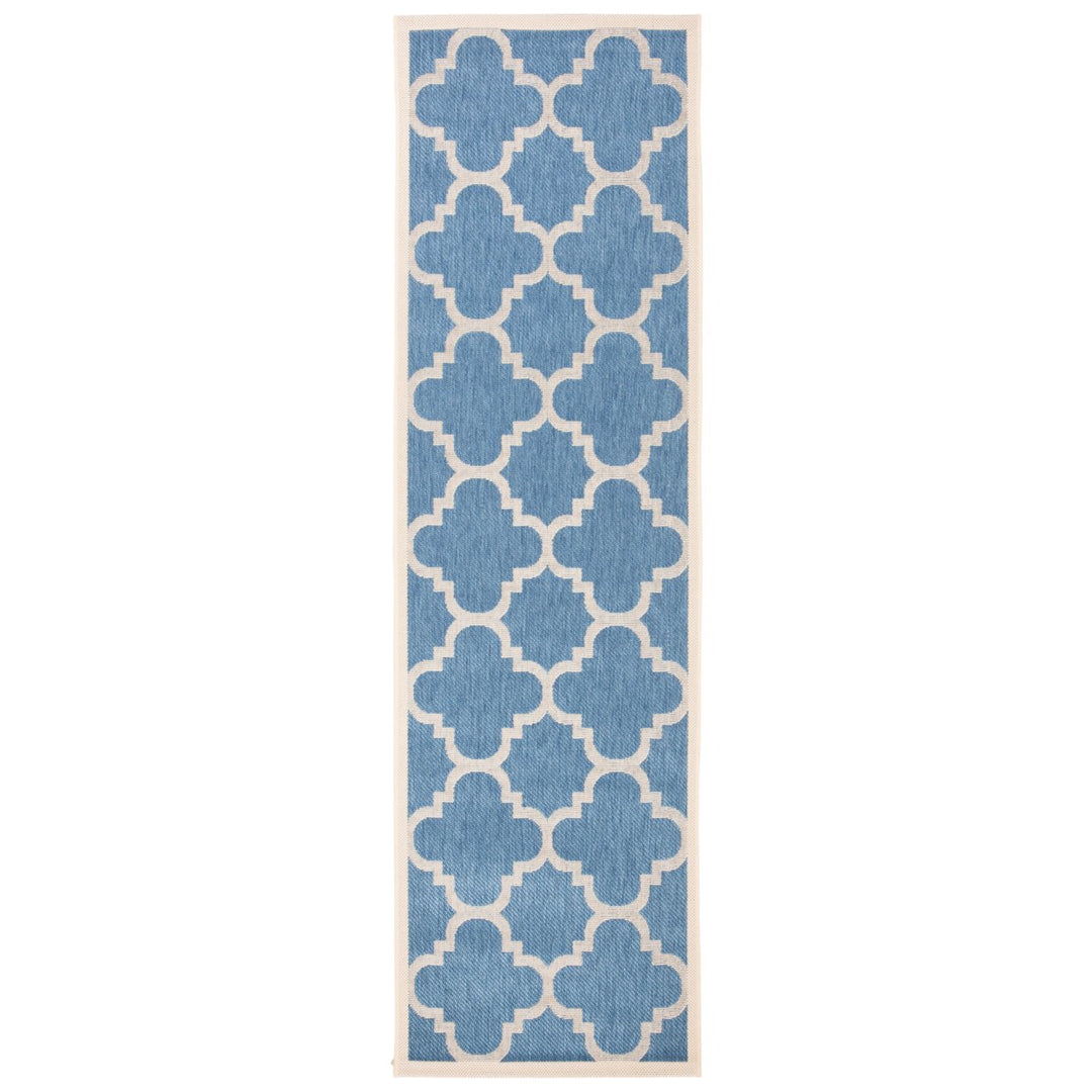 SAFAVIEH Indoor Outdoor CY6243-243 Courtyard Blue / Beige Rug Image 1