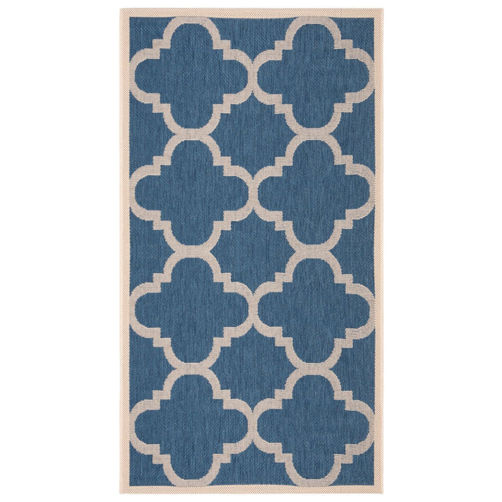 SAFAVIEH Indoor Outdoor CY6243-243 Courtyard Blue / Beige Rug Image 1