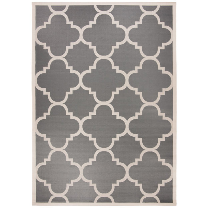 SAFAVIEH Indoor Outdoor CY6243-246 Courtyard Grey / Beige Rug Image 1