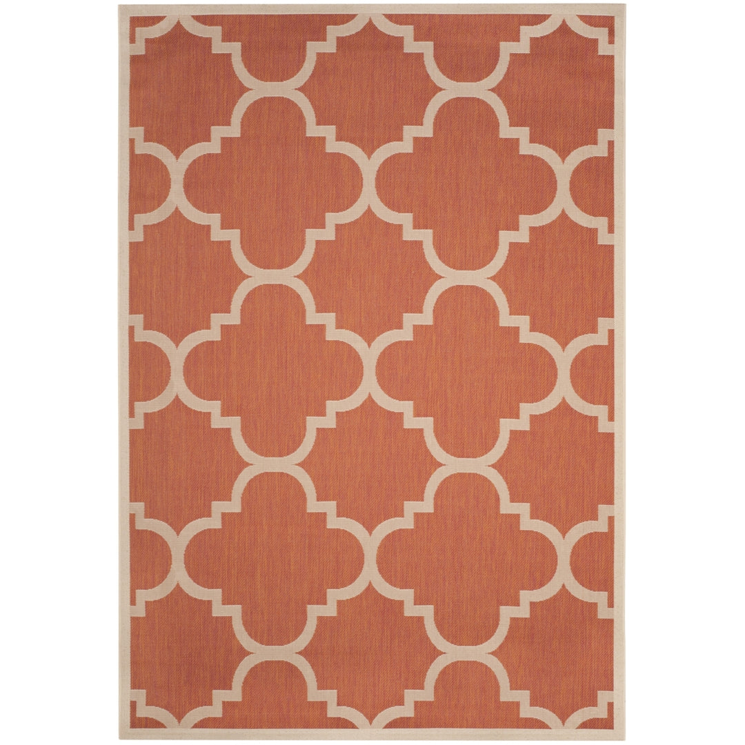 SAFAVIEH Outdoor CY6243-241 Courtyard Collection Terracotta Rug Image 8