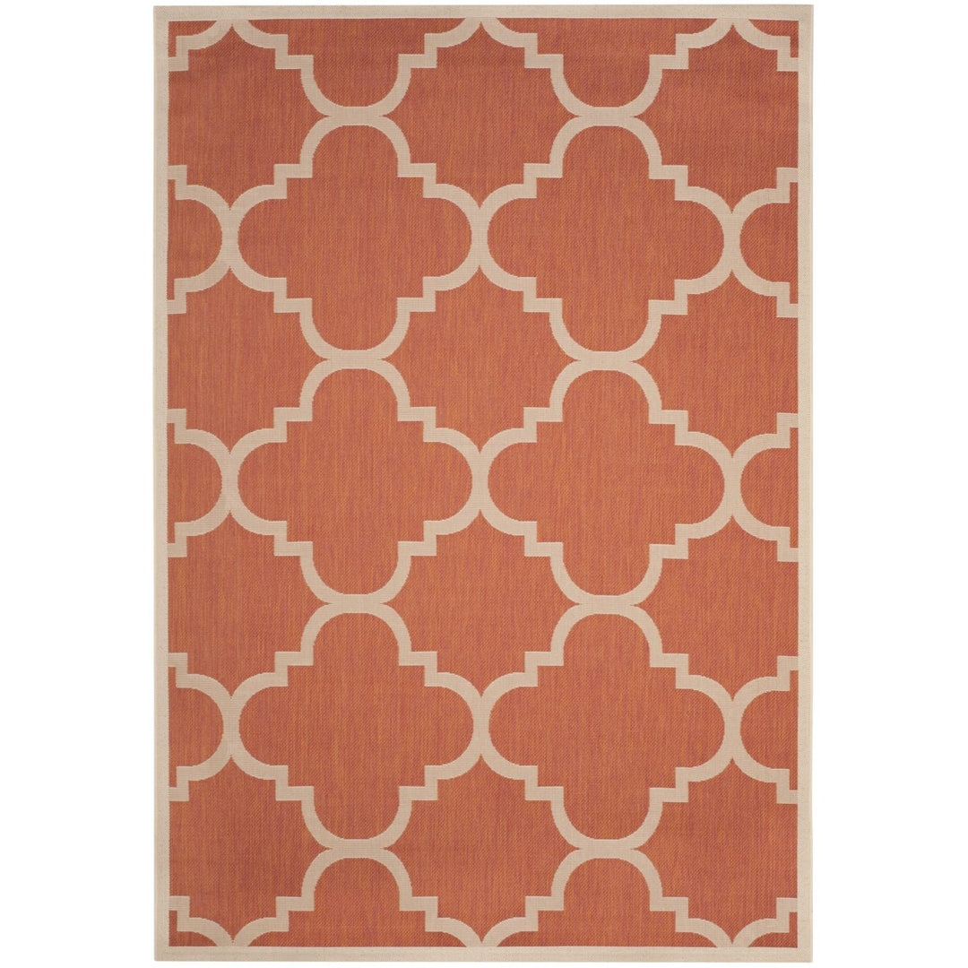 SAFAVIEH Outdoor CY6243-241 Courtyard Collection Terracotta Rug Image 1