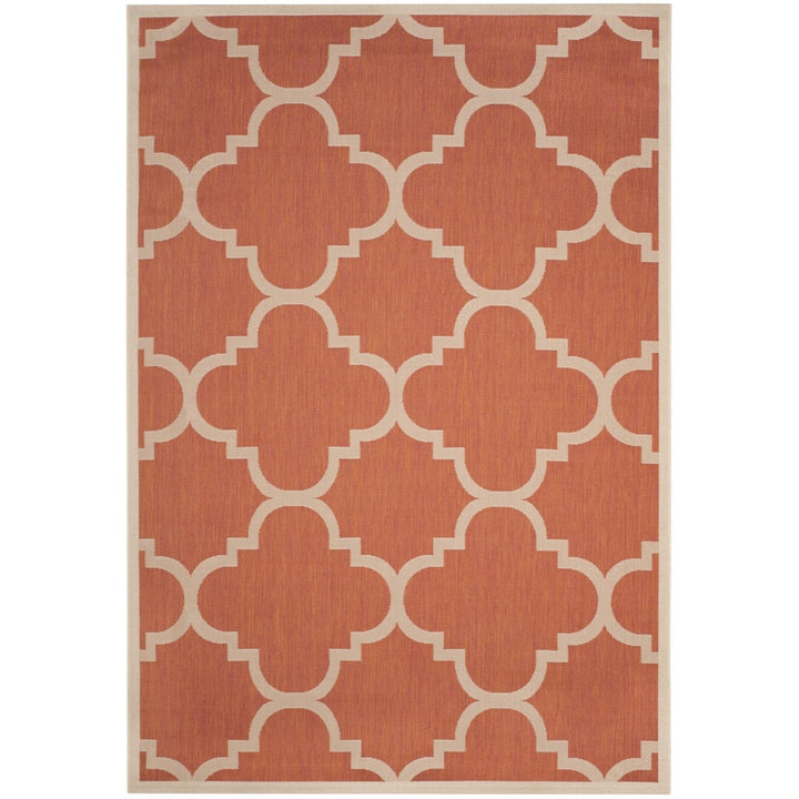 SAFAVIEH Outdoor CY6243-241 Courtyard Collection Terracotta Rug Image 1