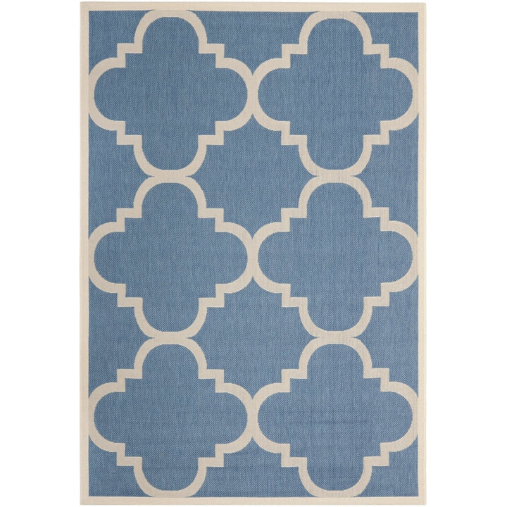 SAFAVIEH Indoor Outdoor CY6243-243 Courtyard Blue / Beige Rug Image 1