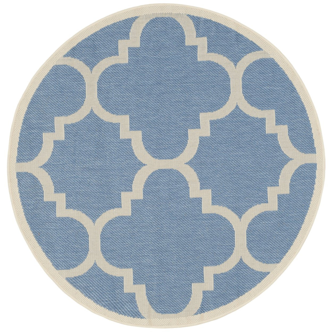 SAFAVIEH Indoor Outdoor CY6243-243 Courtyard Blue / Beige Rug Image 1