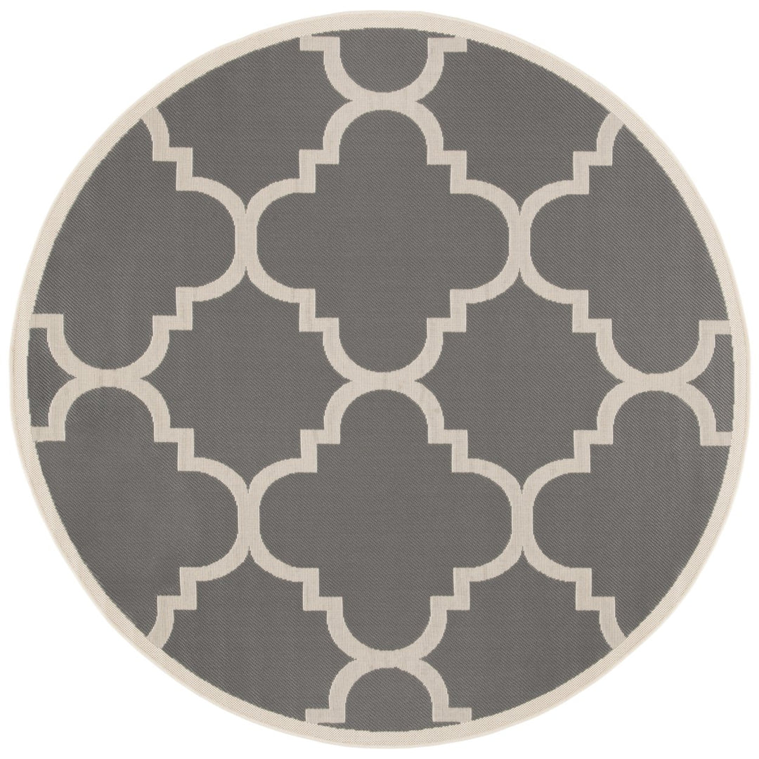 SAFAVIEH Indoor Outdoor CY6243-246 Courtyard Grey / Beige Rug Image 1