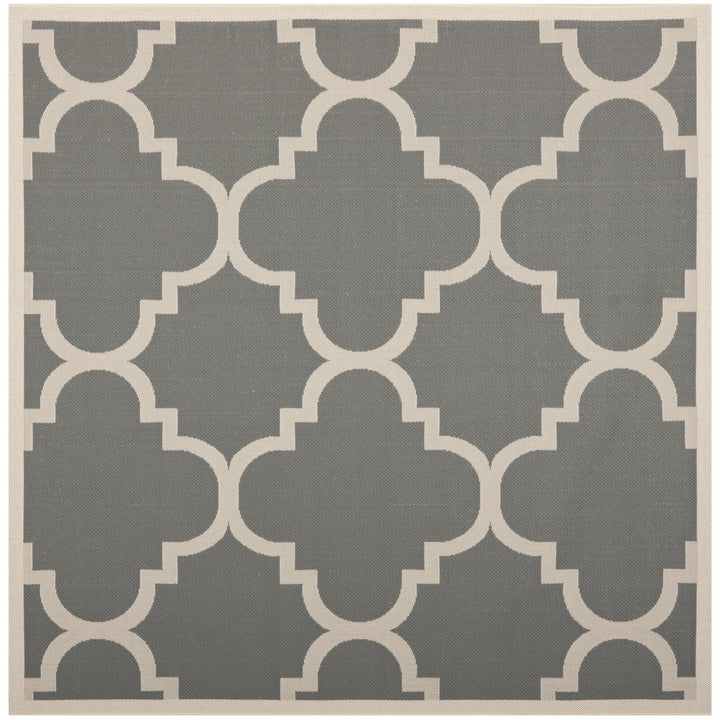 SAFAVIEH Indoor Outdoor CY6243-246 Courtyard Grey / Beige Rug Image 1