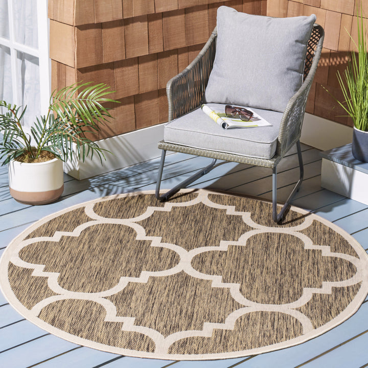 SAFAVIEH Outdoor CY6243-242 Courtyard Collection Brown Rug Image 11