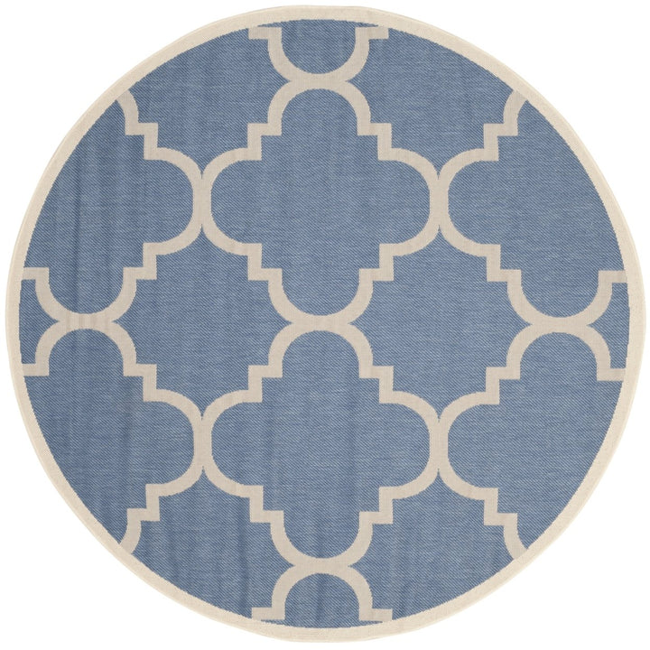 SAFAVIEH Indoor Outdoor CY6243-243 Courtyard Blue / Beige Rug Image 1