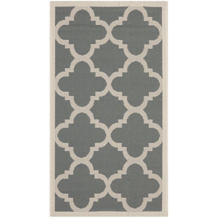 SAFAVIEH Indoor Outdoor CY6243-246 Courtyard Grey / Beige Rug Image 1