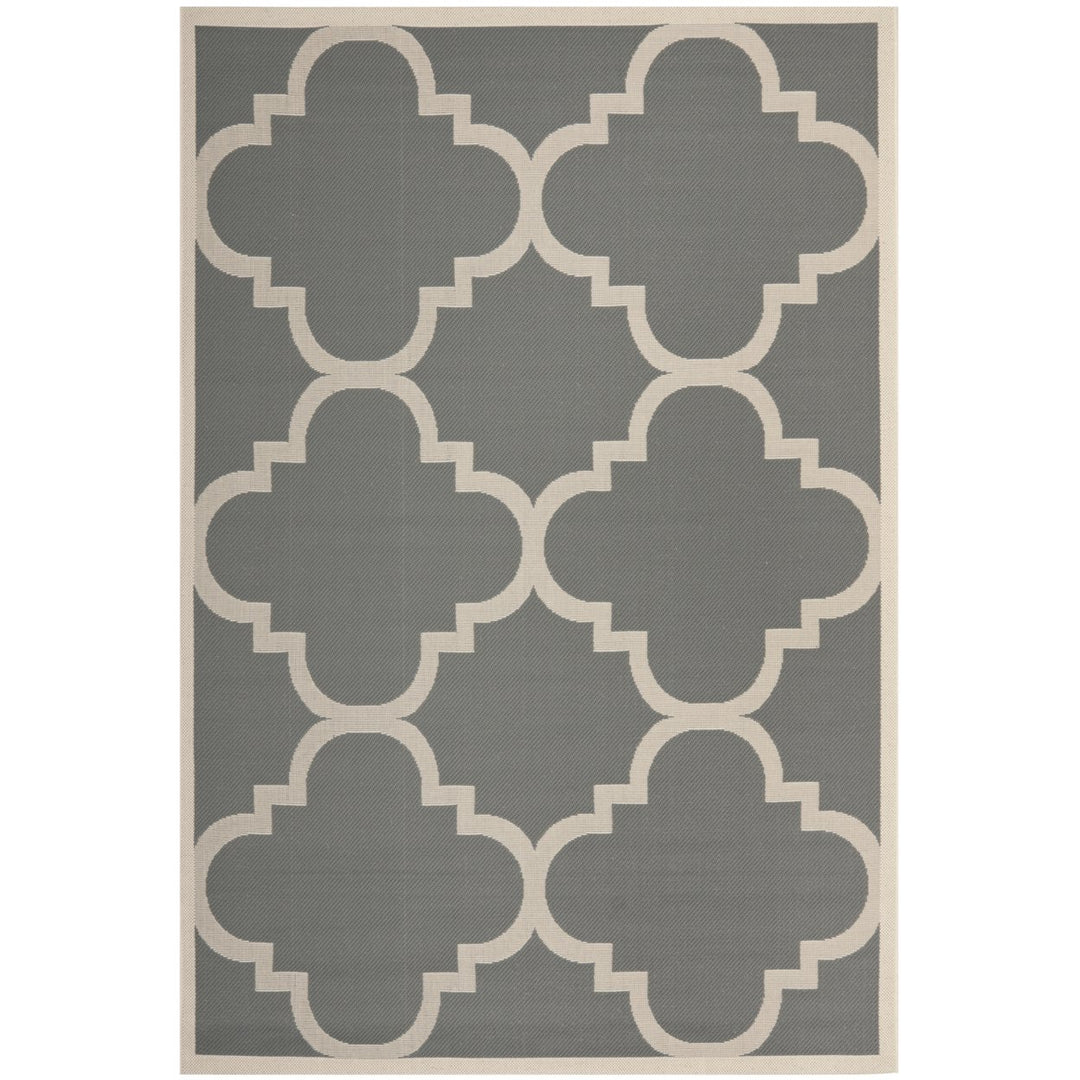 SAFAVIEH Indoor Outdoor CY6243-246 Courtyard Grey / Beige Rug Image 1