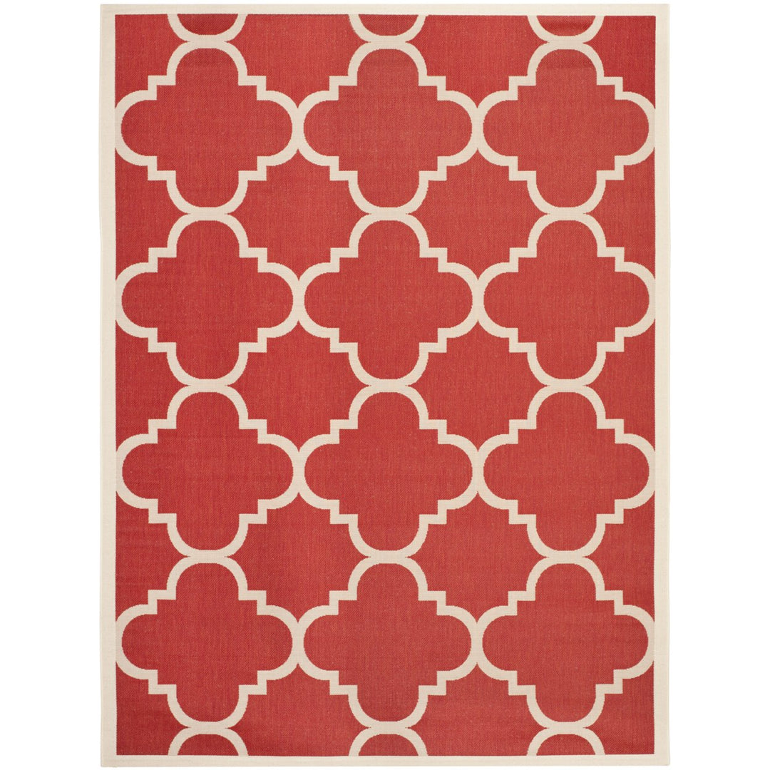 SAFAVIEH Outdoor CY6243-248 Courtyard Collection Red Rug Image 1