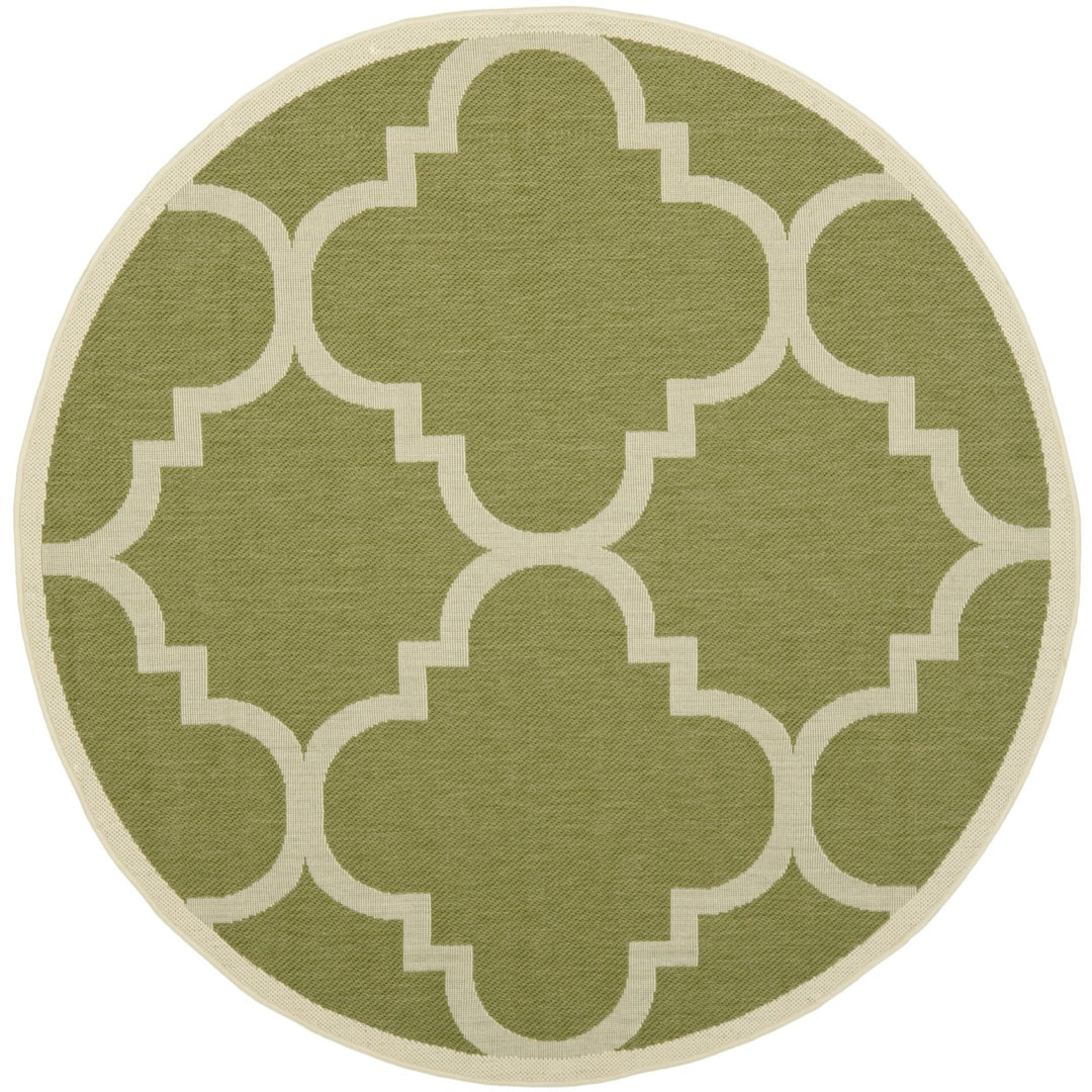 SAFAVIEH Indoor Outdoor CY6243-244 Courtyard Green / Beige Rug Image 1