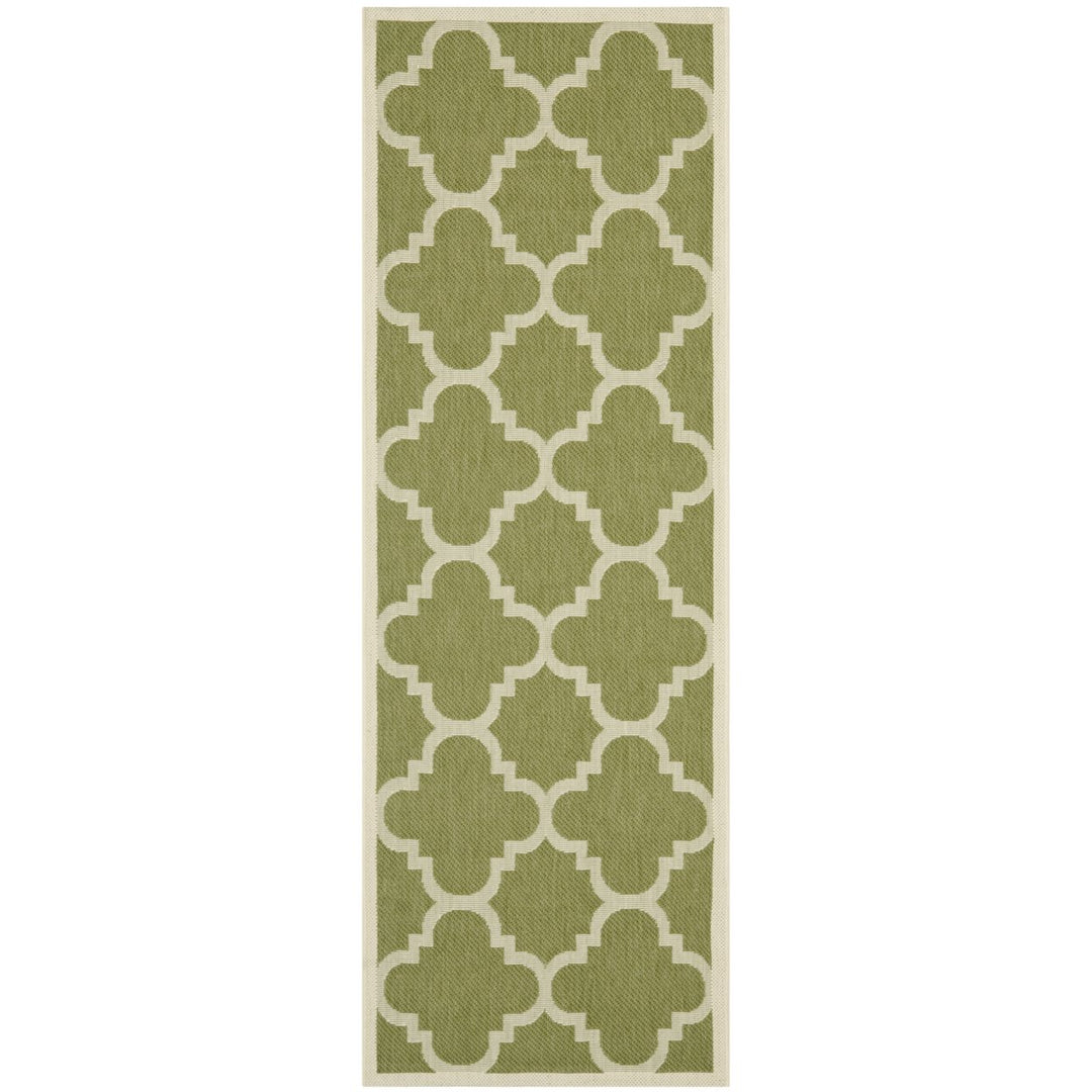 SAFAVIEH Indoor Outdoor CY6243-244 Courtyard Green / Beige Rug Image 1