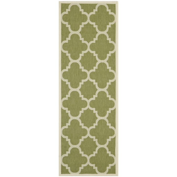 SAFAVIEH Indoor Outdoor CY6243-244 Courtyard Green / Beige Rug Image 1